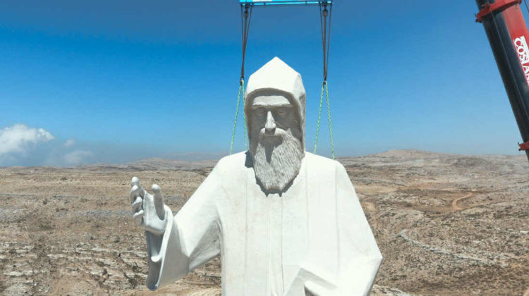 Mar Charbel’s 24m Long Statue Installed on Faraya’s Mount of the Cross