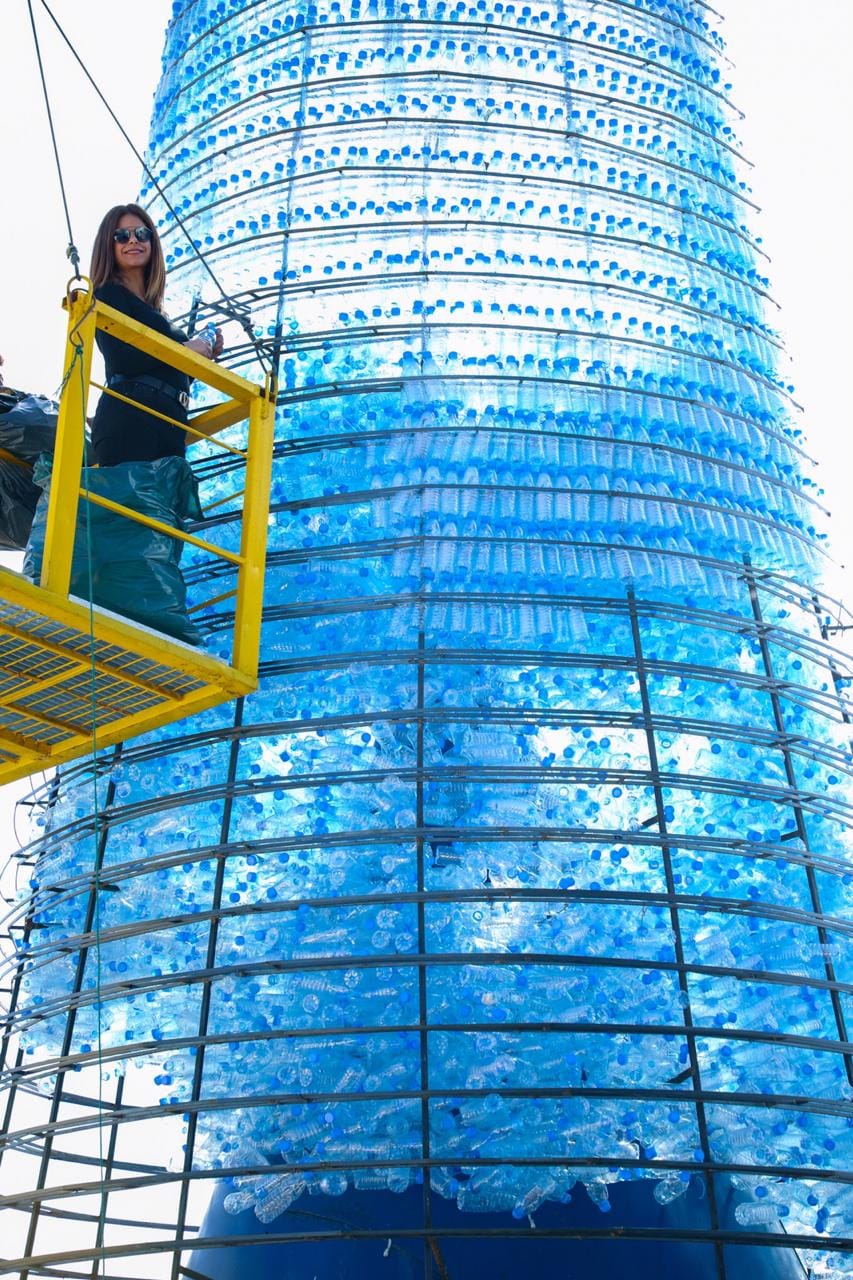 Chekka Christmas Tree Made Out of 129K Plastic Bottles | Blog Baladi