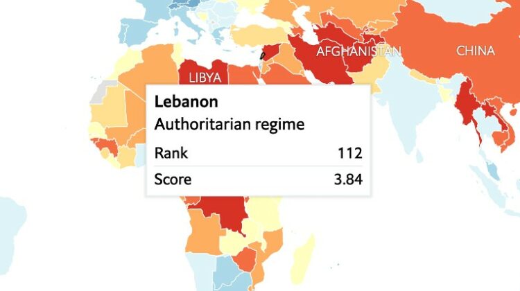 The Economist Democracy Index: Lebanon Now Labeled as an “Authoritarian Regime”