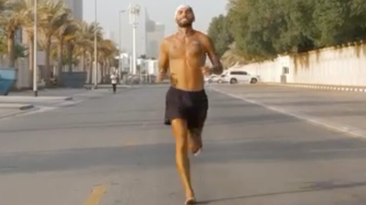 Lebanese Ramy Naouss is Running 110km Barefoot in Dubai